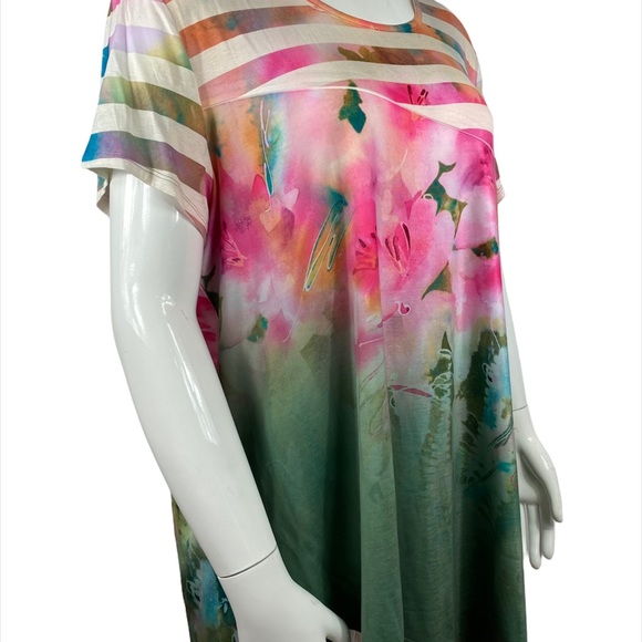 NWT Dawn Davis Art & Soul top w stripes/floral - Picture 3 of 8